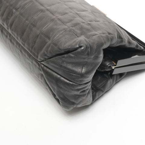 CHANEL Chocobar Leather One Belt No. 7 2002-2003 Shoulder Bag black WS25418