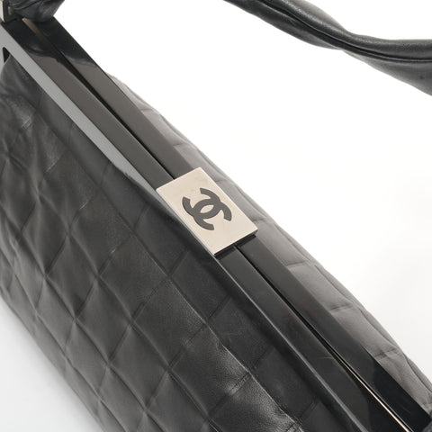 CHANEL Chocobar Leather One Belt No. 7 2002-2003 Shoulder Bag black WS25418