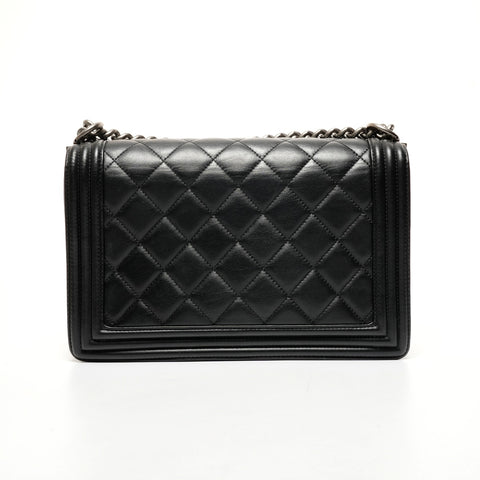 CHANEL Boy SilverMetal 19th series 2014 Shoulder Bag black WS25420