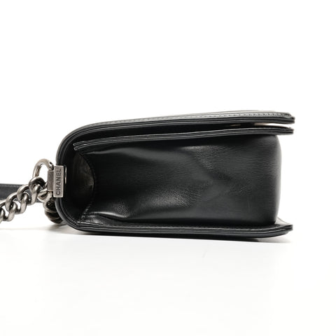 CHANEL Boy SilverMetal 19th series 2014 Shoulder Bag black WS25420