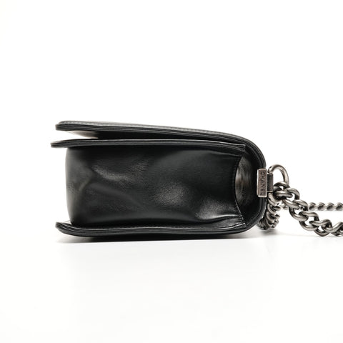 CHANEL Boy SilverMetal 19th series 2014 Shoulder Bag black WS25420