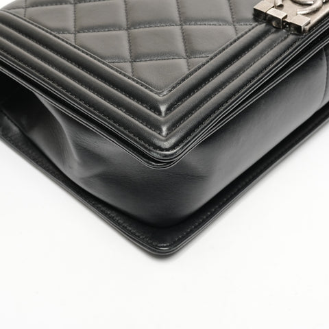 CHANEL Boy SilverMetal 19th series 2014 Shoulder Bag black WS25420