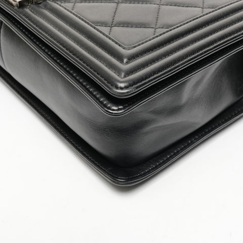 CHANEL Boy SilverMetal 19th series 2014 Shoulder Bag black WS25420