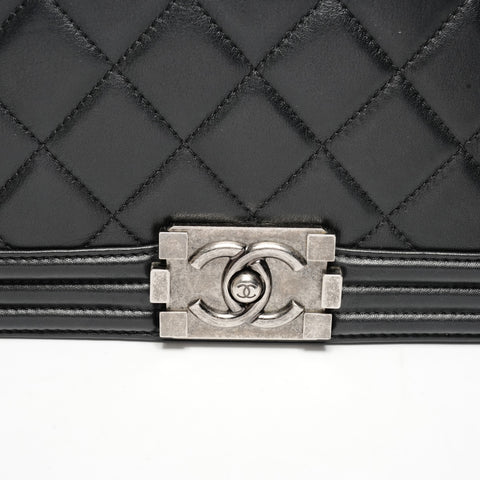 CHANEL Boy SilverMetal 19th series 2014 Shoulder Bag black WS25420