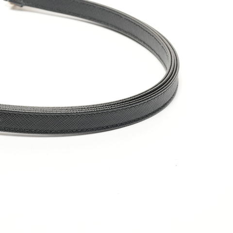 PRADA Nylon Saffiano Leather Hobo Bag with Chain Quilting Shoulder Bag black WS25422