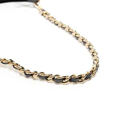 PRADA Nylon Saffiano Leather Hobo Bag with Chain Quilting Shoulder Bag black WS25422