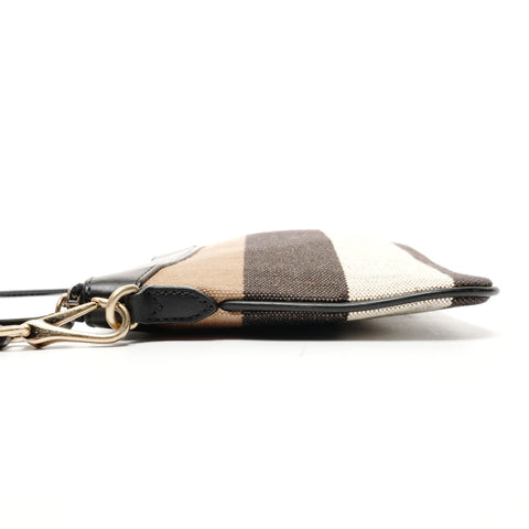 BURBERRY Nova Check Canvas Leather Shoulder Bag Brown WS25428