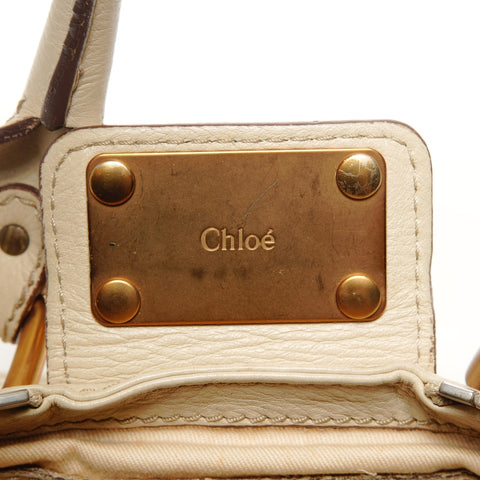 Chloe Paddington Leather Small Handbag beige WS25429