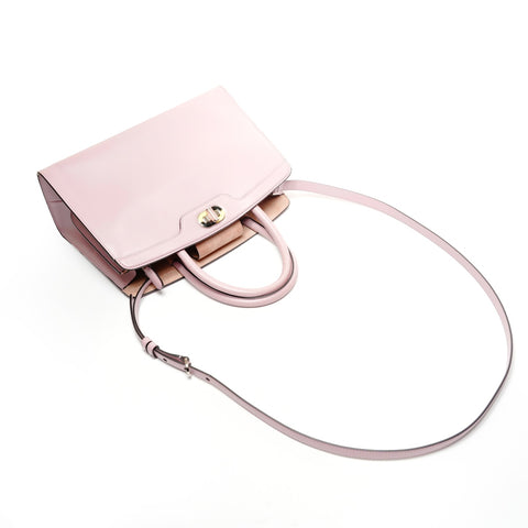 BVLGARI 2-way leather Isabella Rossellini Handbag pink WS25430