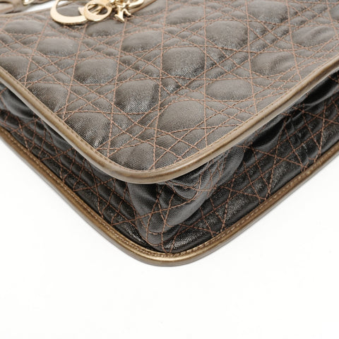 Christian Dior Cannage nylon panarea coated canvas Shoulder Bag black WS25432