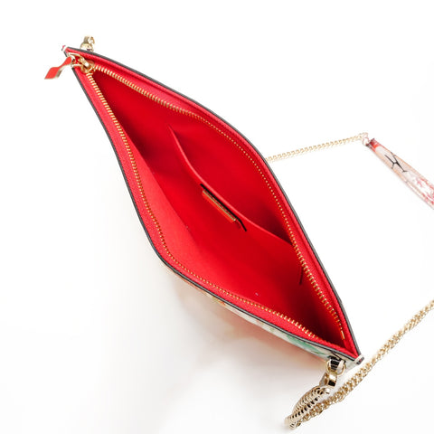 Christian Louboutin Ruby Tag Patent Leather 2-Way Clutch Bag Shoulder Bag multicolor WS25433