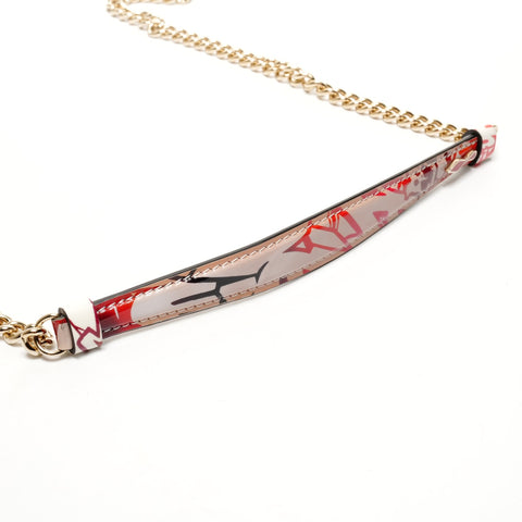 Christian Louboutin Ruby Tag Patent Leather 2-Way Clutch Bag Shoulder Bag multicolor WS25433