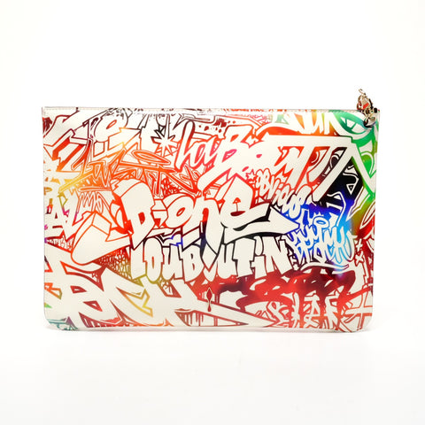 Christian Louboutin Ruby Tag Patent Leather 2-Way Clutch Bag Shoulder Bag multicolor WS25433
