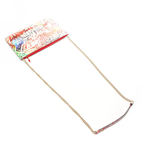 Christian Louboutin Ruby Tag Patent Leather 2-Way Clutch Bag Shoulder Bag multicolor WS25433