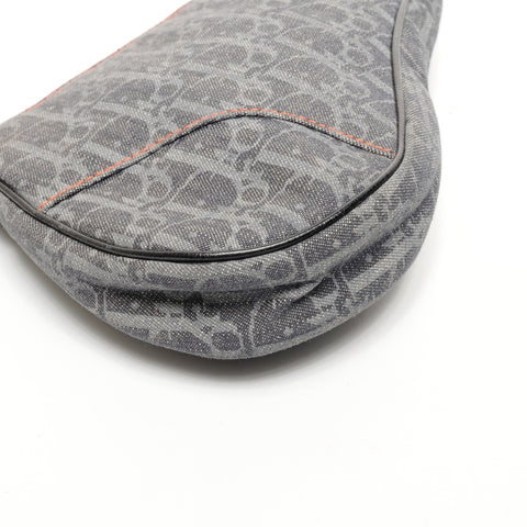 Christian Dior Trotter denim saddlebag Shoulder Bag Navy WS25435