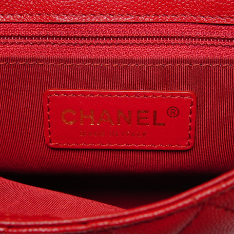 CHANEL 28th series 2019 Caviar and Lambskin Chain Flap Shoulder Bag Red WS25436