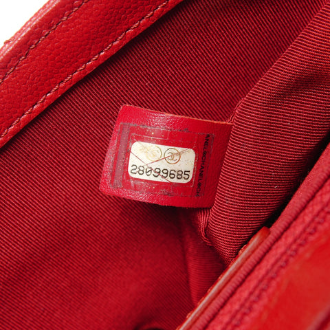 CHANEL 28th series 2019 Caviar and Lambskin Chain Flap Shoulder Bag Red WS25436