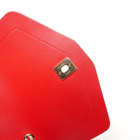 CHANEL 28th series 2019 Caviar and Lambskin Chain Flap Shoulder Bag Red WS25436