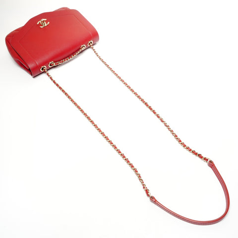 CHANEL 28th series 2019 Caviar and Lambskin Chain Flap Shoulder Bag Red WS25436