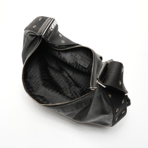 Christian Dior Street Chic Leather Half Moon Shoulder Bag black WS25437