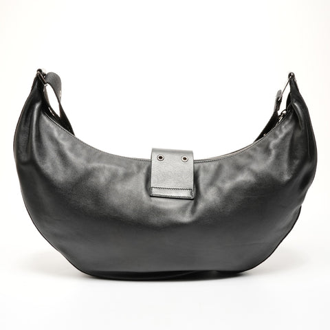Christian Dior Street Chic Leather Half Moon Shoulder Bag black WS25437
