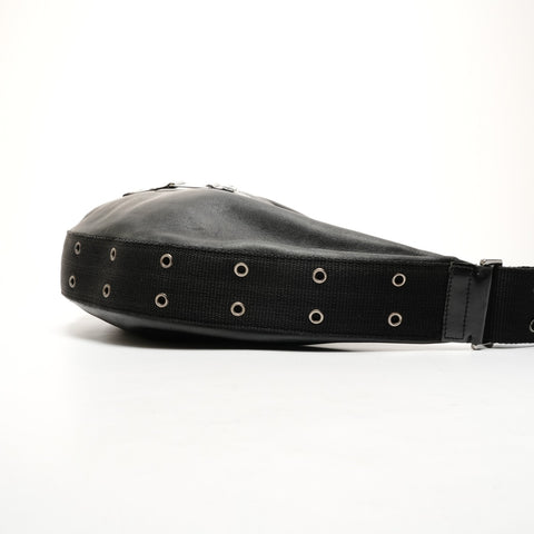 Christian Dior Street Chic Leather Half Moon Shoulder Bag black WS25437