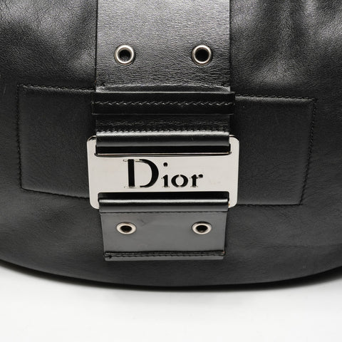 Christian Dior Street Chic Leather Half Moon Shoulder Bag black WS25437