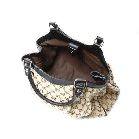 GUCCI GG Canvas 211944 Suki Black Handbag beige WS25439