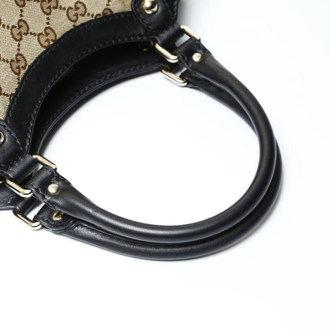 GUCCI GG Canvas 211944 Suki Black Handbag beige WS25439