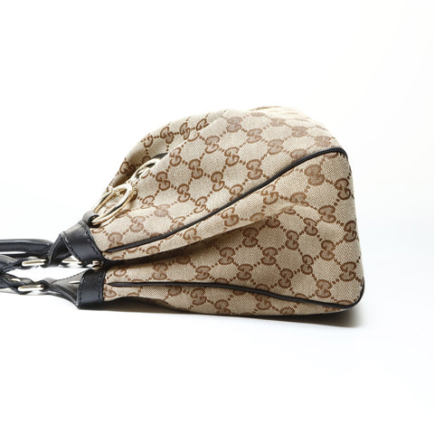 GUCCI GG Canvas 211944 Suki Black Handbag beige WS25439