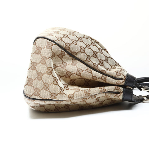 GUCCI GG Canvas 211944 Suki Schwarze Handtasche beige WS25439