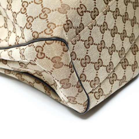 GUCCI GG Canvas 211944 Suki Black Handbag beige WS25439