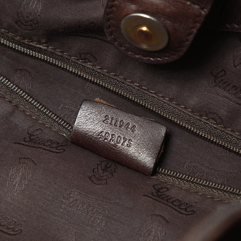 GUCCI GG Shima Leather Suki Handbag Brown WS25440