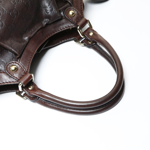 GUCCI GG Shima Leather Suki Handbag Brown WS25440