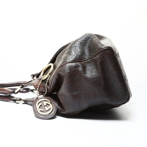 GUCCI GG Shima Leather Suki Handbag Brown WS25440