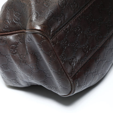 GUCCI GG Shima Leather Suki Handbag Brown WS25440