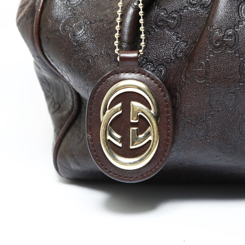 GUCCI GG Shima Leather Suki Handbag Brown WS25440