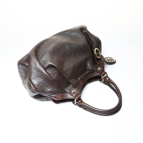 GUCCI GG Shima Leather Suki Handbag Brown WS25440