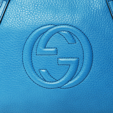 GUCCI Leather Soho Handbag blue WS25442
