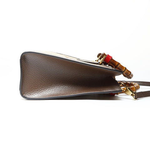 GUCCI GG Canvas Diana Bamboo Small Tote Bag 2-way 660195 Handbag beige WS25443