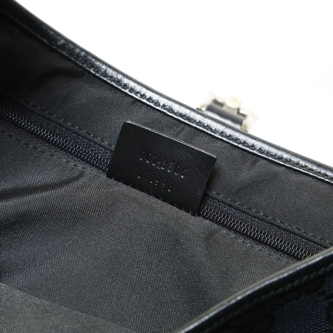 GUCCI GG Canvas One Belt Jackie Handbag black WS25444