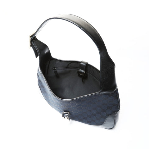 GUCCI GG Canvas One Belt Jackie Handbag black WS25444