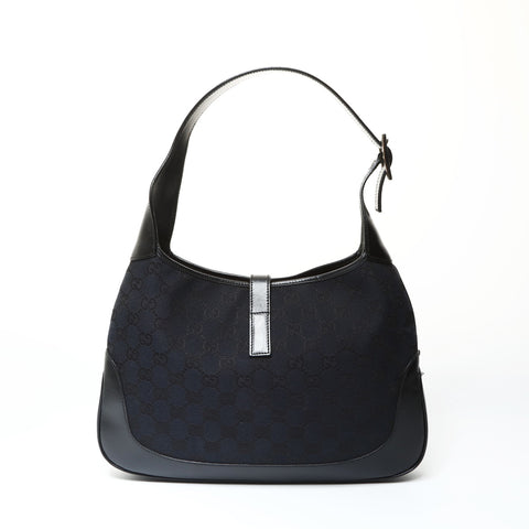 GUCCI GG Canvas One Belt Jackie Handbag black WS25444