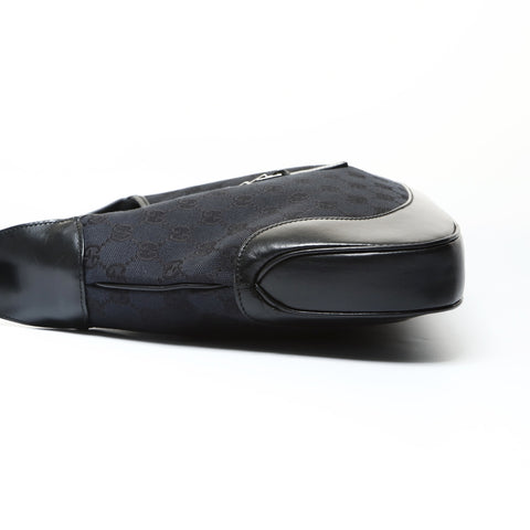 GUCCI GG Canvas One Belt Jackie Handbag black WS25444