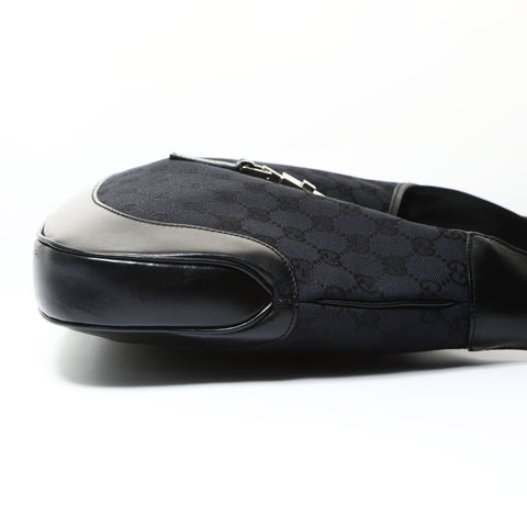 GUCCI GG Canvas One Belt Jackie Handbag black WS25444