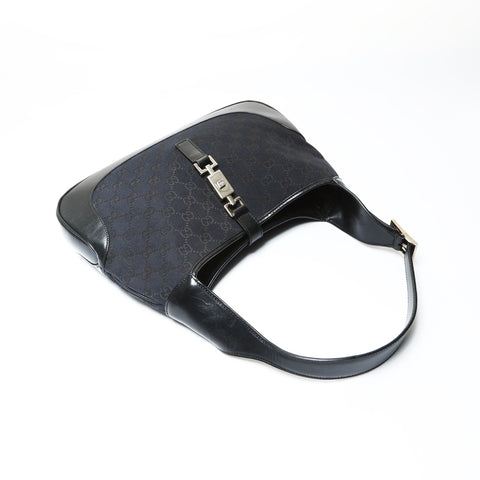 GUCCI GG Canvas One Belt Jackie Handbag black WS25444