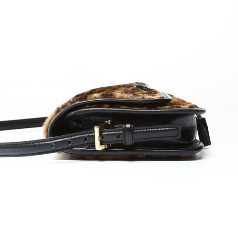 LOEWE Leopard Pattern Harako Shoulder Bag Brown WS25449