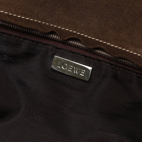 LOEWE Amazona 36 Suede Handbag Brown WS25450