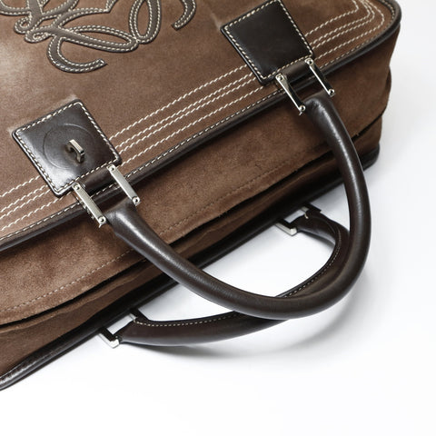 LOEWE Amazona 36 Suede Handbag Brown WS25450