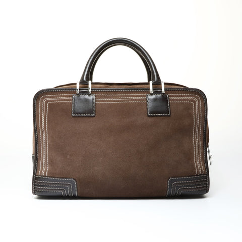 LOEWE Amazona 36 Suede Handbag Brown WS25450